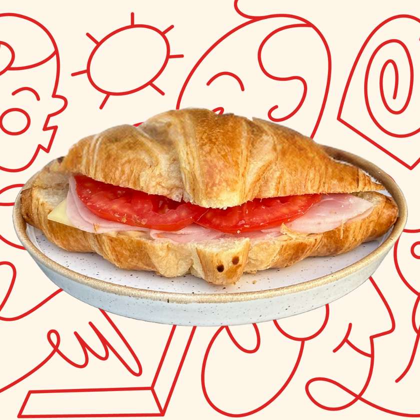 Croissant with ham and cheese