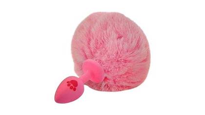 Small Bunny Tail Plug – Cute pink butt plug with a tail