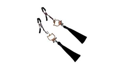 Mokko Nipple Clamps with decorative tassels and bells - black