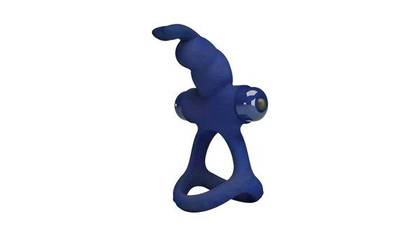 Pretty Love Luchito Penis Ring - vibrating ring with clitoral stimulator blue