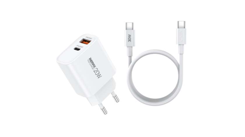 Remax 20W Fast Charging Adapter With Type-C to Type-C Cable (RP-U120)