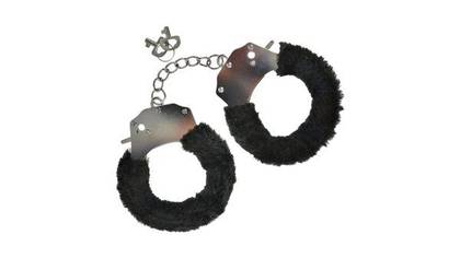 Mokko Pure Joy Handcuffs – plush handcuffs with keys black