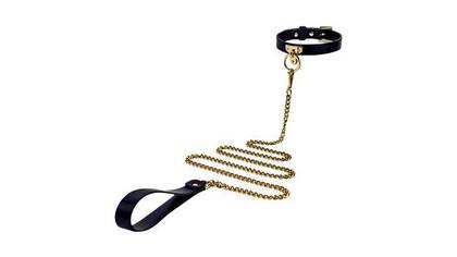Guilty Toys Luxury Set – collar with leash in black and gold combination