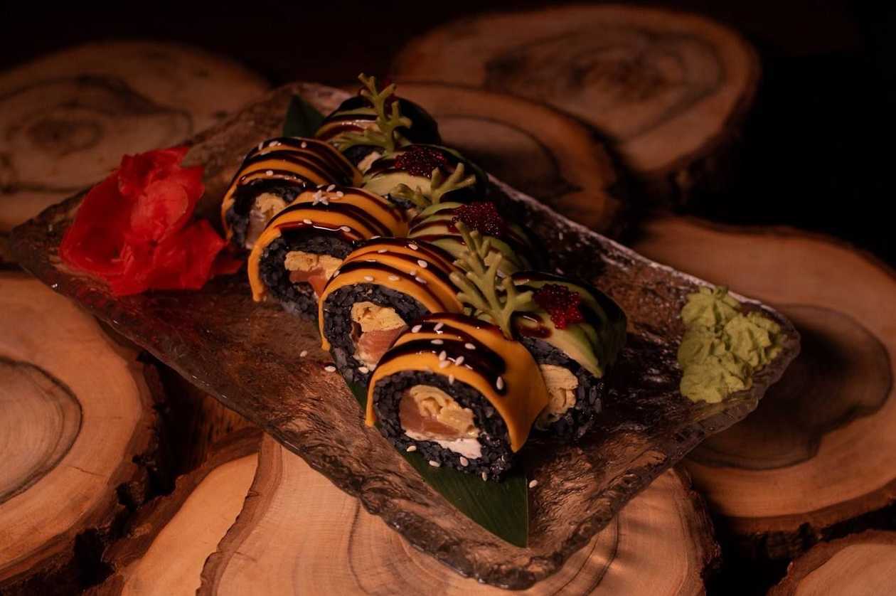 Black Roll with Salmon and Avocado