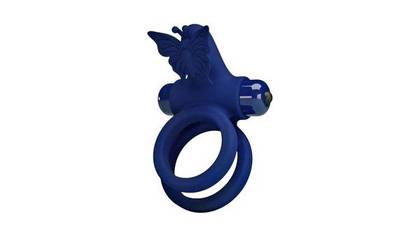 Pretty Love Jamele Penis Ring - vibrating ring with clitoral stimulator blue