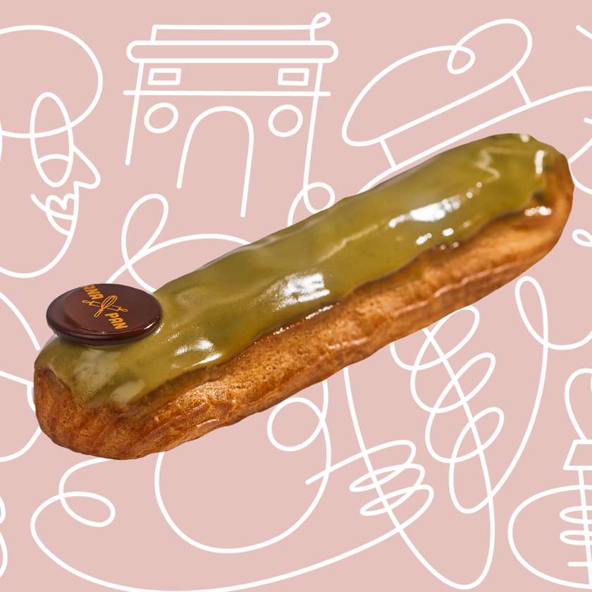 Pistachio butter eclair
