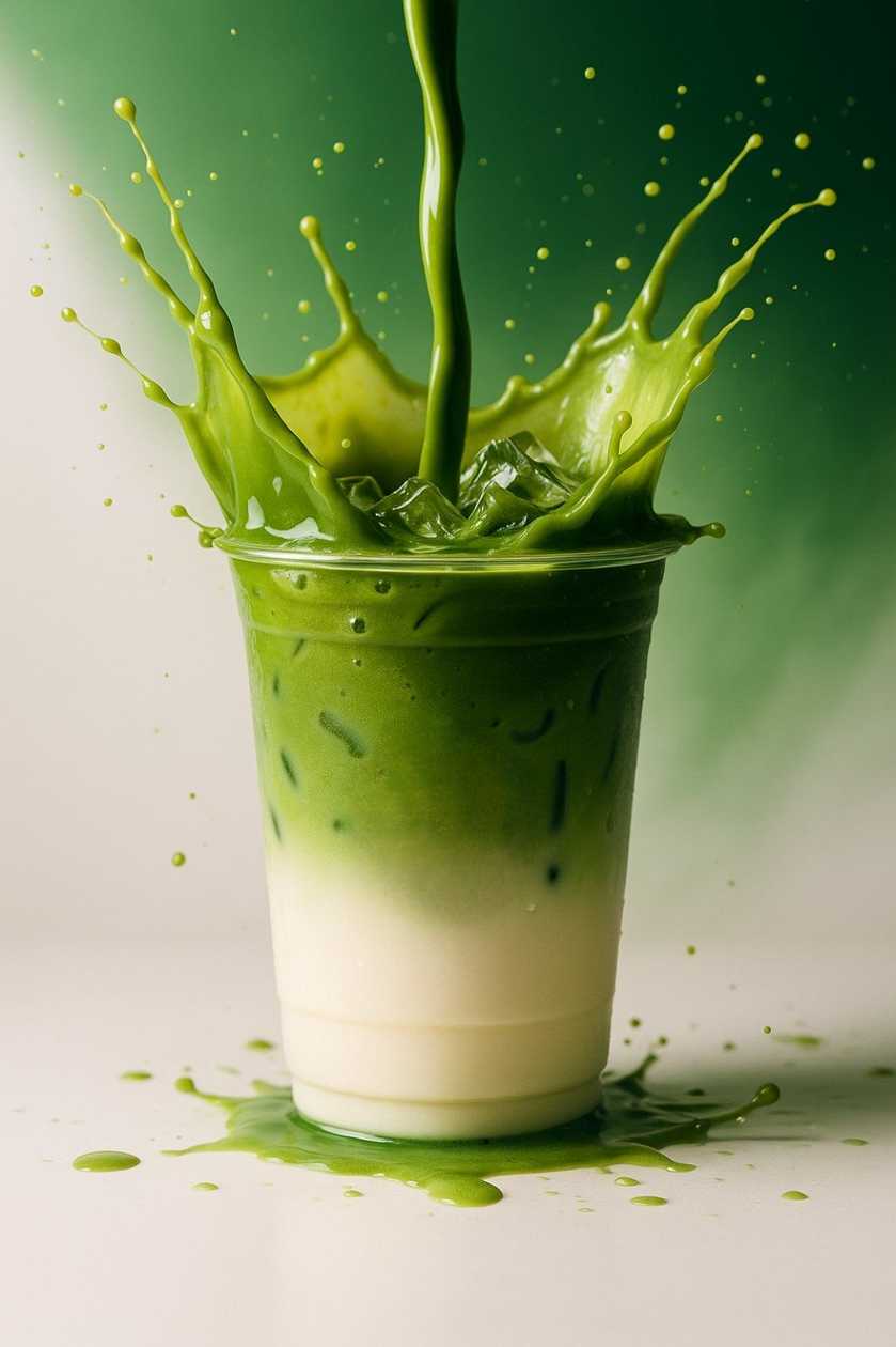 Iced matcha latte