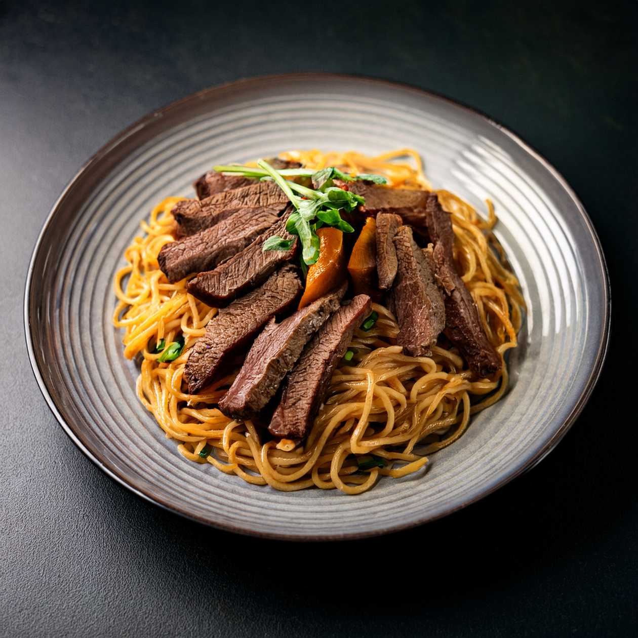 21.Beef in teriyaki sauce with noodles