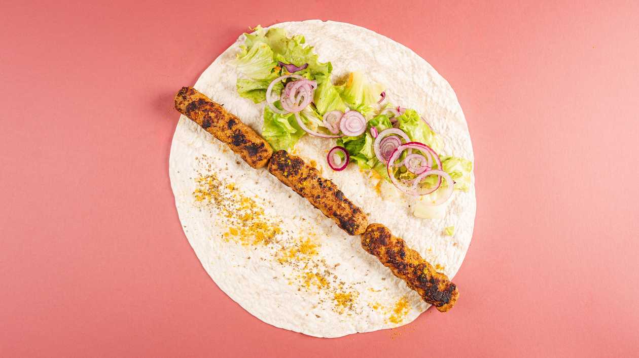 Adana kebab in lavash