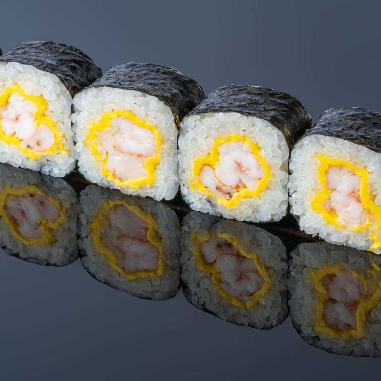Maki kuningliku krevetiga (8tk)