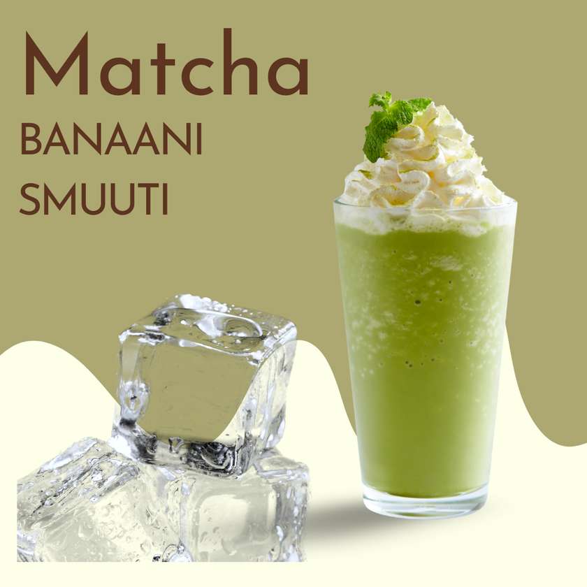 Organic Japanese Matcha Smoothie with Banana. 450 ml.