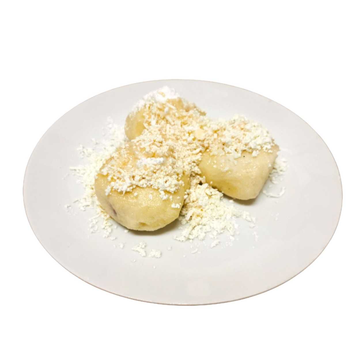 Ovocné kynuté knedlíky s tvarohem, cukrem a máslem