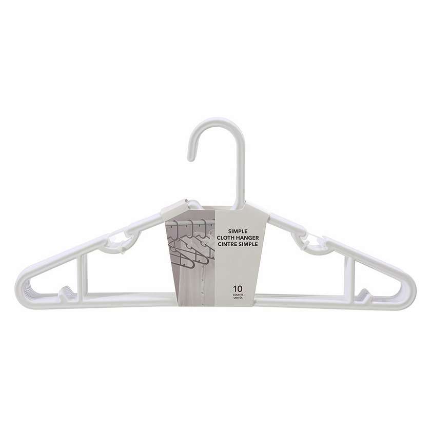 ტანსაცმლის საკიდი/Simple Cloth Hanger 10 Counts (White)