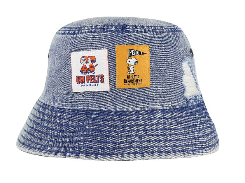 პანამა/Snoopy Collection Denim Bucket Hat(Deep Blue)