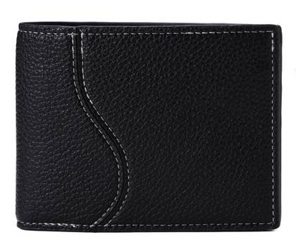 კაცის საფულე/Mens Waves Pattern Wallet (Black))