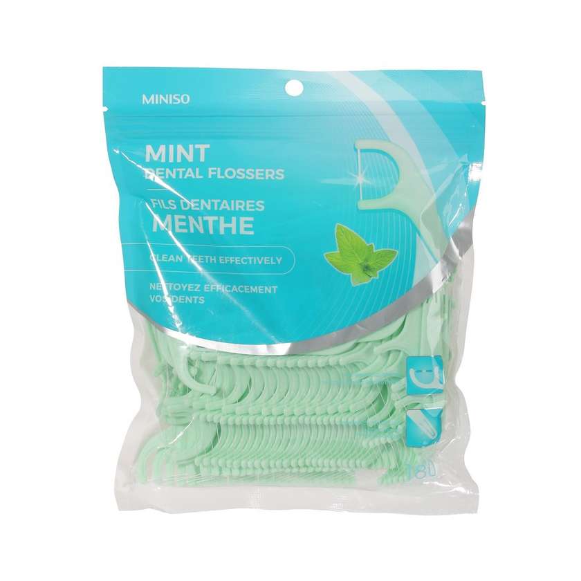Large Handle Thin and Smooth Mint Dental Flossers (180 pcs)