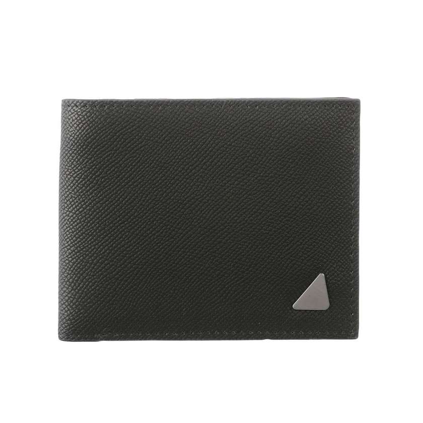 Mens Wallet with Triangle Metal Decoration(Black)