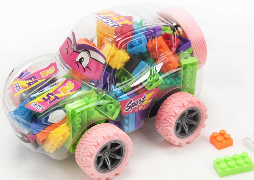 ასაწყობი სათამაშო/Big Building Blocks - Sports Car (Pink)