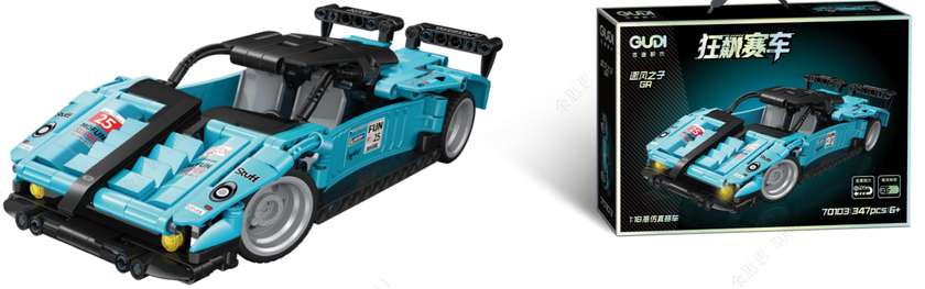 ასაწყობი სათამაშო/Building Blocks Pull-Back Vehicle -  Son of Wind (347 Pcs)