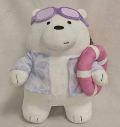 რბილი სათამაშო/WE BARE BEARS SEASIDE MUSIC FESTIVAL 11in. Plush Toy(Swim Ring Ice Bear)
