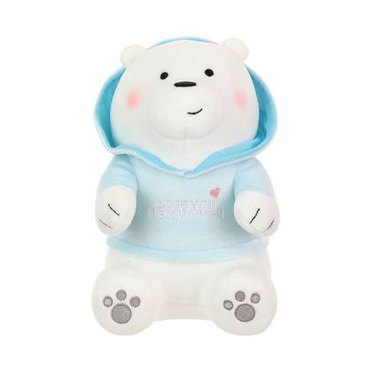 რბილი სათამაშო/We Bare Bears Plush Toy With Hoodie (Ice-Bear)
