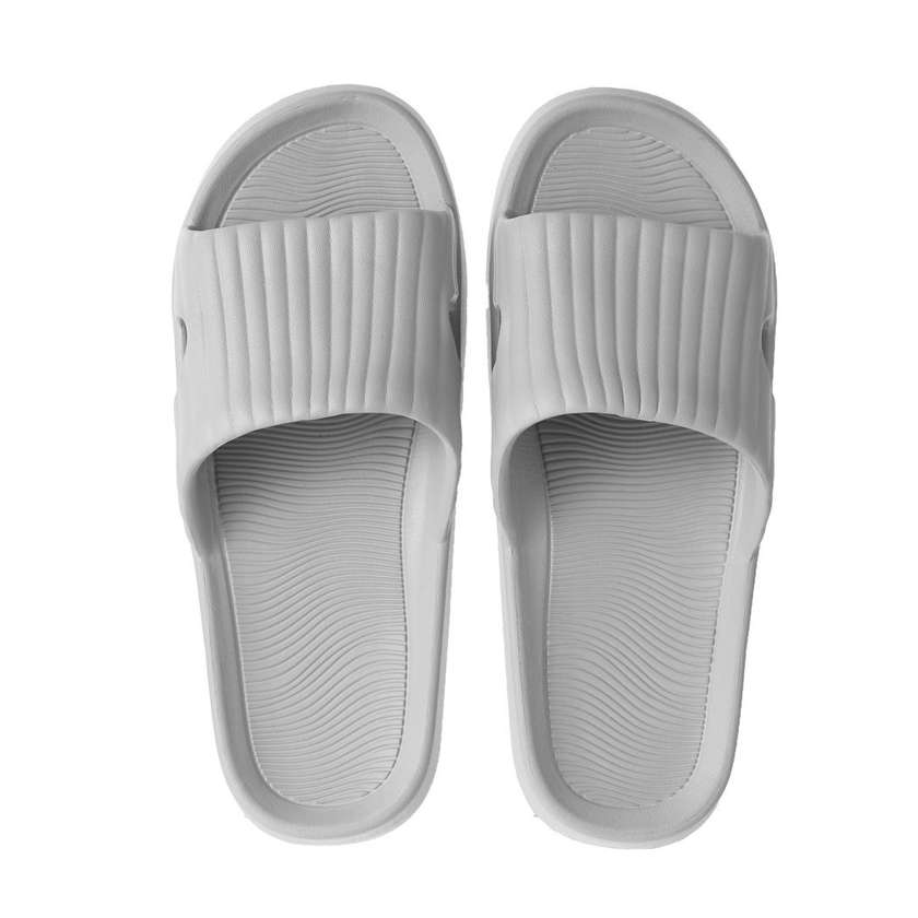 Classic Stripe Mens Bathroom Slippers(Gray,43-44)