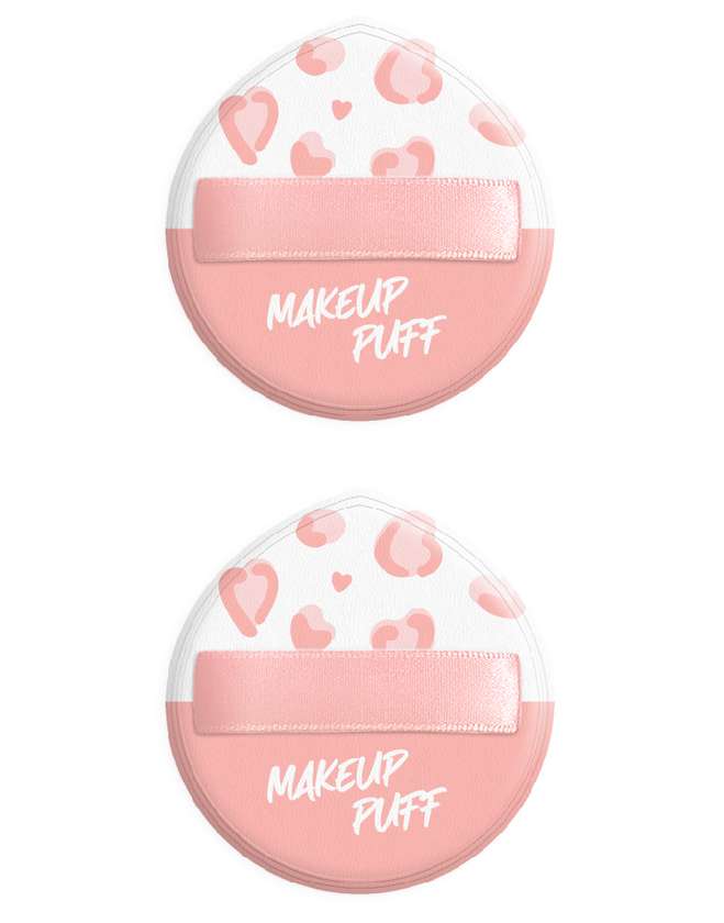 Peach Pink Series Extra Large Makeup Puffs (2 pcs)