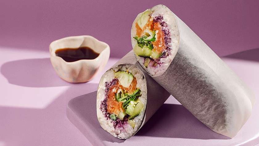 Sushi Burrito with salmon