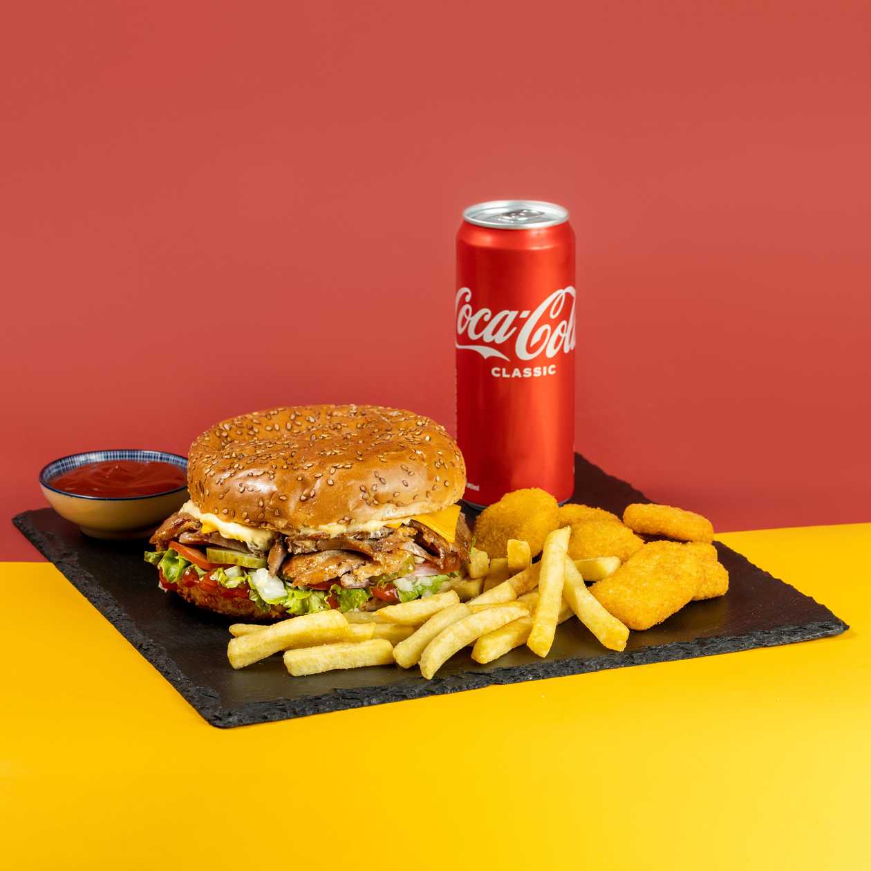 Burger Shawarma Combo (Fries + Drink + Nuggets)