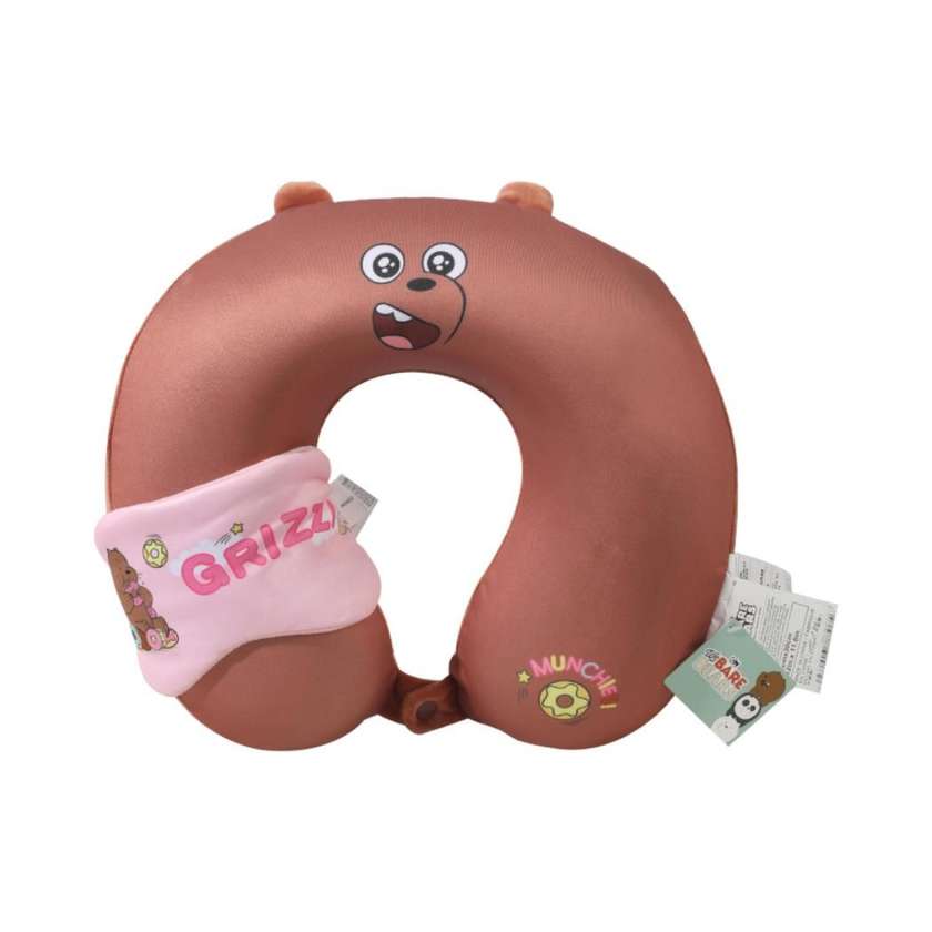 კისრის ბალიში/We Bare Bears Collection Neck Pillow with Sleep Mask (Grizz)