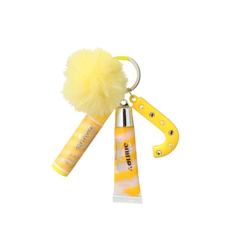 საბავშვო ტუჩის მოვლის ნაკრები/Dessert Theme Letter Design Lip Care Keychain (J)