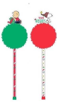 Snoopy Christmas Party Collection Pompom Gel Pen (A) (0.5mm, Black) PDQ