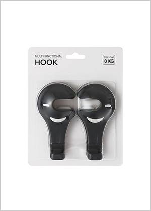 საკიდი/Simple Car Headrest Hanger Hook 2 Pack (Black)
