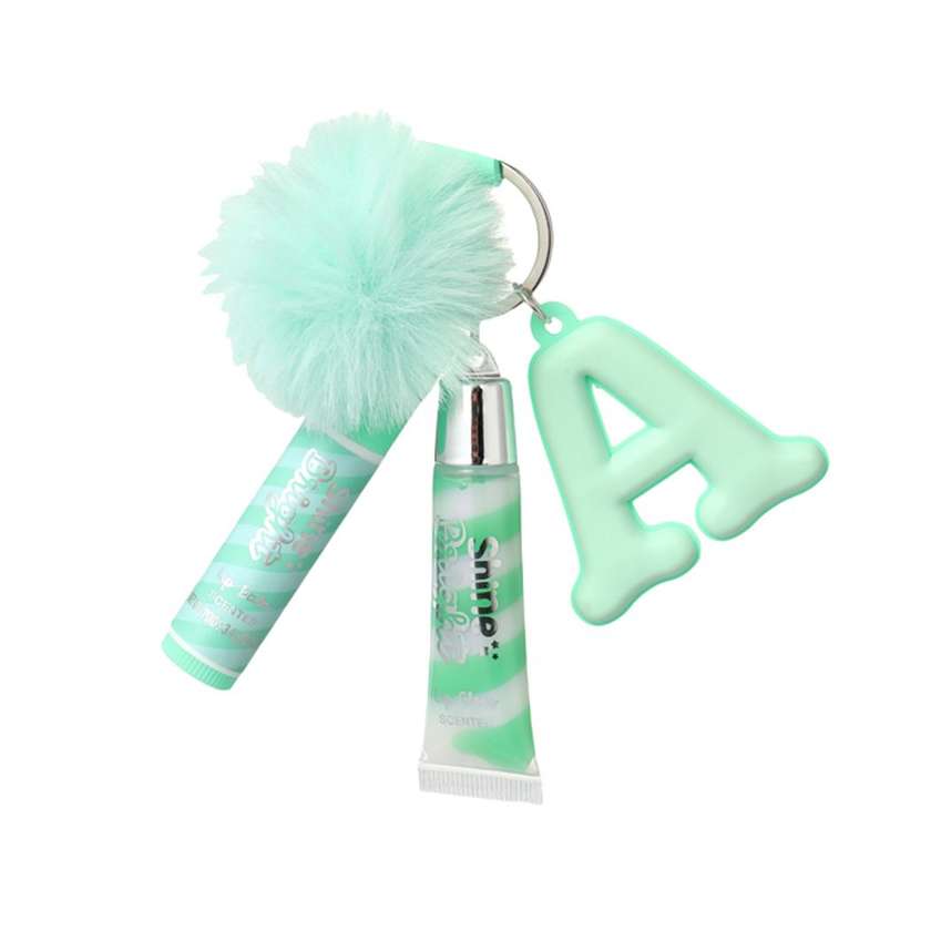 საბავშვო ტუჩის მოვლის ნაკრები/Dessert Theme Letter Design Lip Care Keychain (A)
