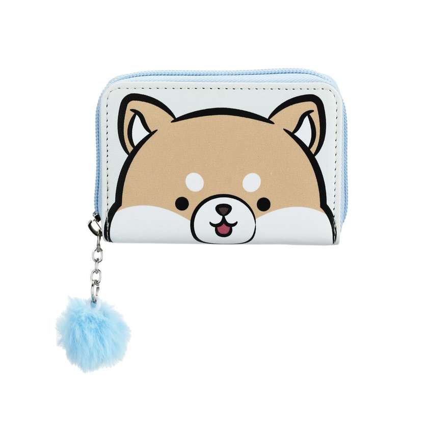 Mini Family Happy Time Pom-Pom Zip Around Coin Purse(Beige)