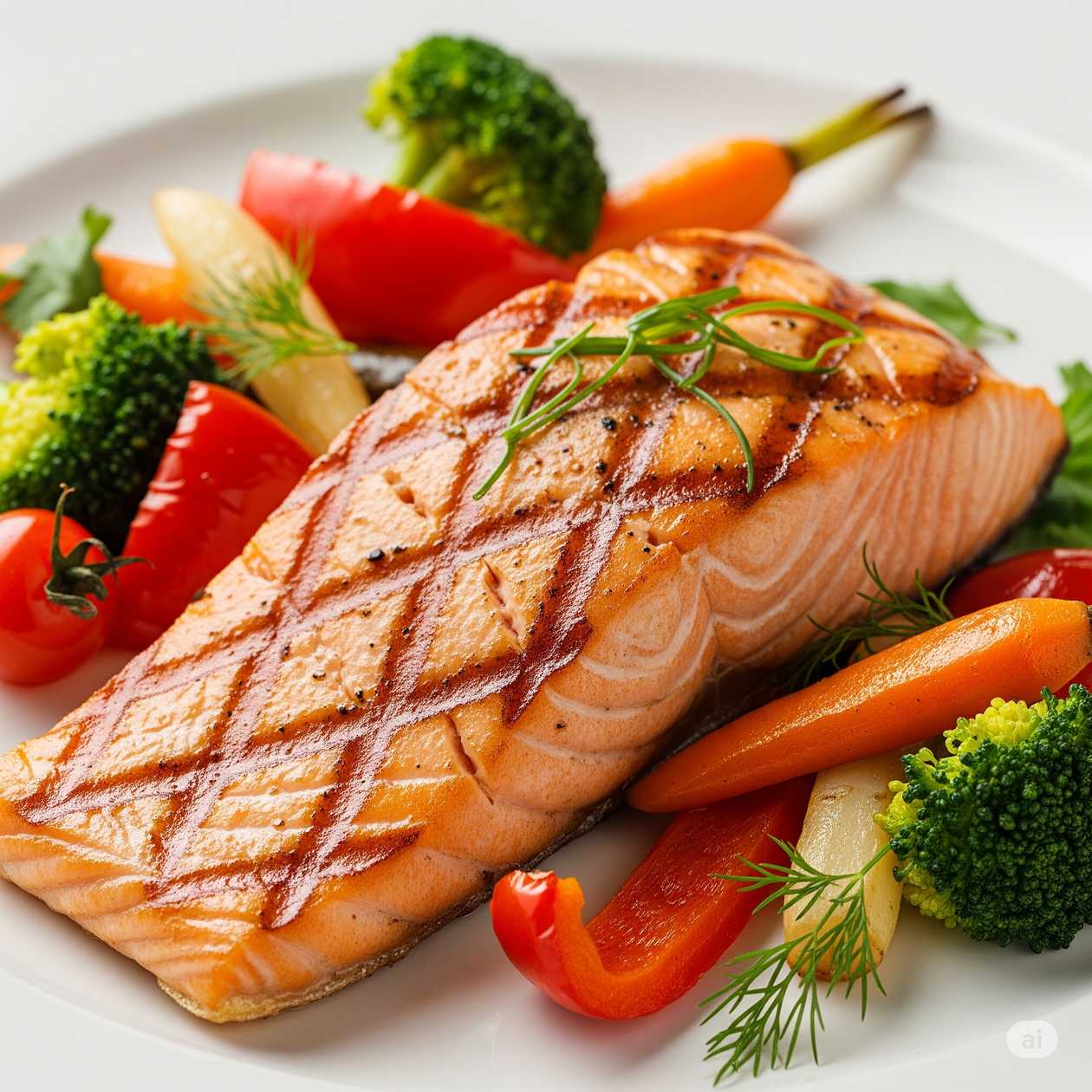 Salmão Grelhado com Legumes