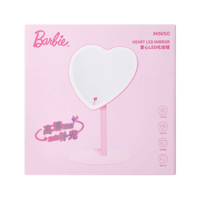 Fancy Barbie Collection Heart-Shaped LED Makeup Mirror（Model: CSM006）