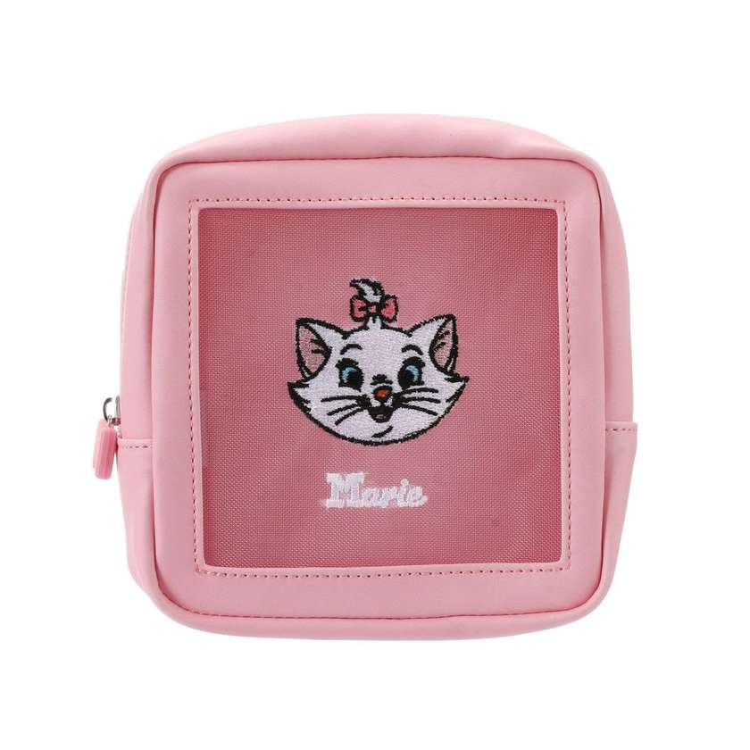 Disney Cat Collection Mesh Square Cosmetic Bag(Pink,Marie)