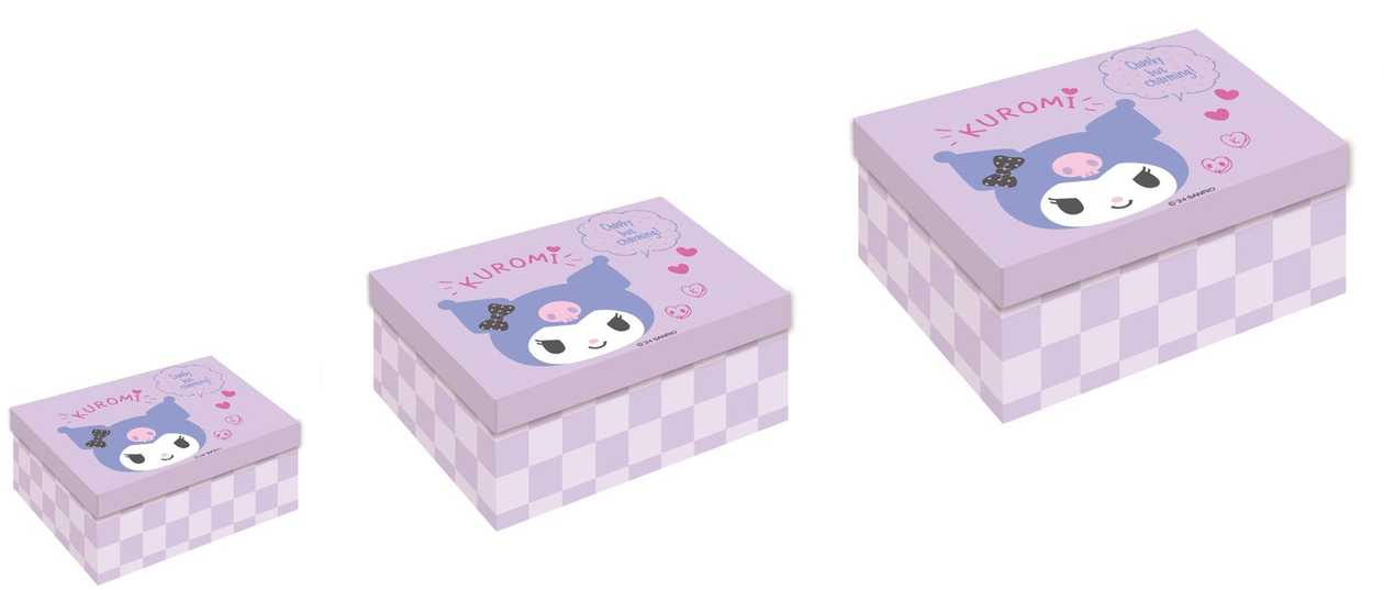 სასაჩუქრე ყუთი/Sanrio characters Collection Quadrate Gift Box (Kuromi) (3 Assorted Sizes)
