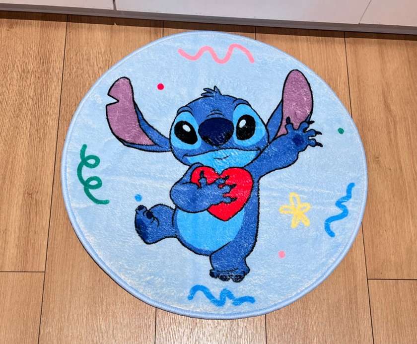 Disney Lilo & Stitch Collection Wool-Like Round Floor Mat (Stitch)