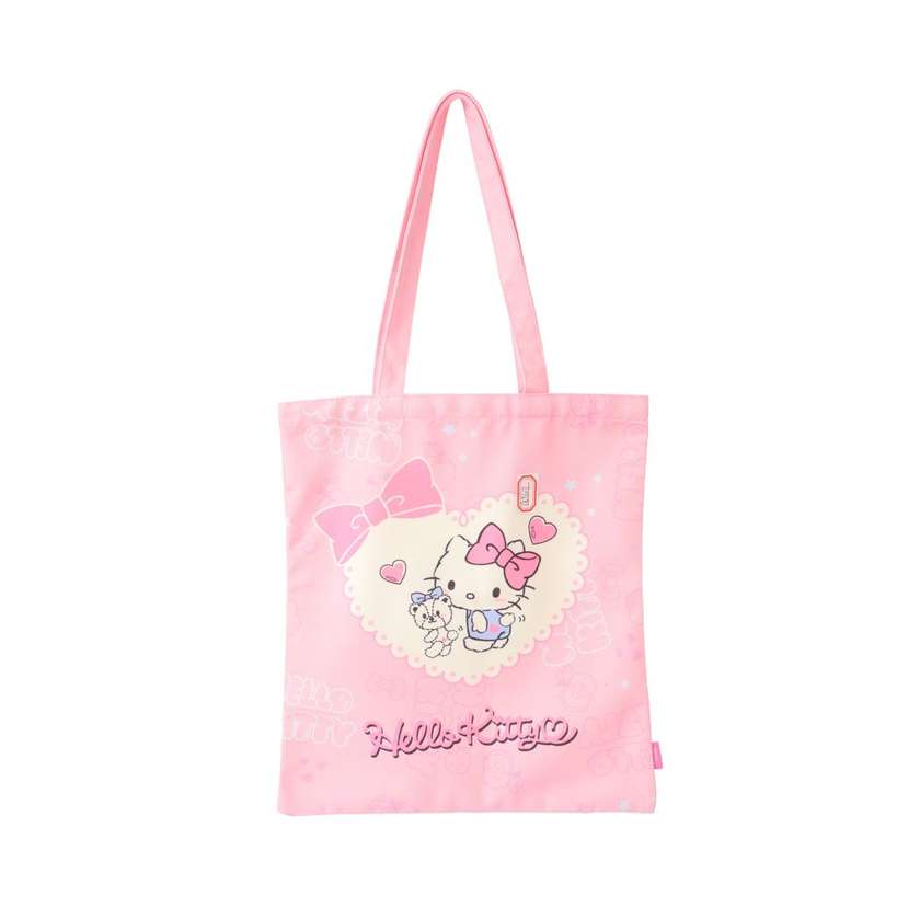 Hello Kitty Pink Flat Shopping Bag(Pink)
