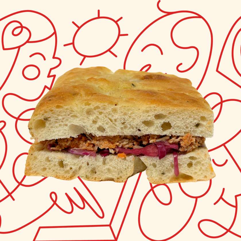 Focaccia with pulled pork 220g