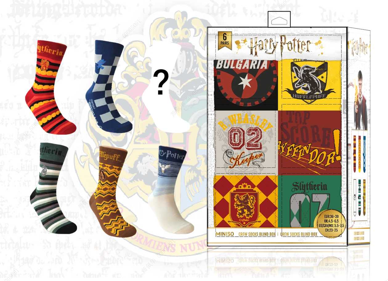 Harry Potter Crew Socks Surprise Box (6 Pairs)