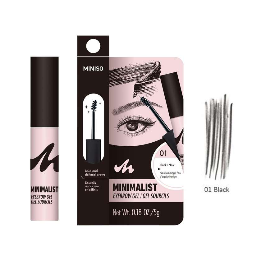წარბის გელი/Minimalist Eyebrow Gel (01 Black)