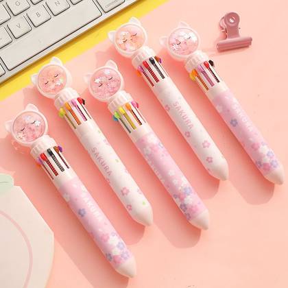 კალამი/Sakura Cat 10-Color Retractable Ballpoint Pen PDQ