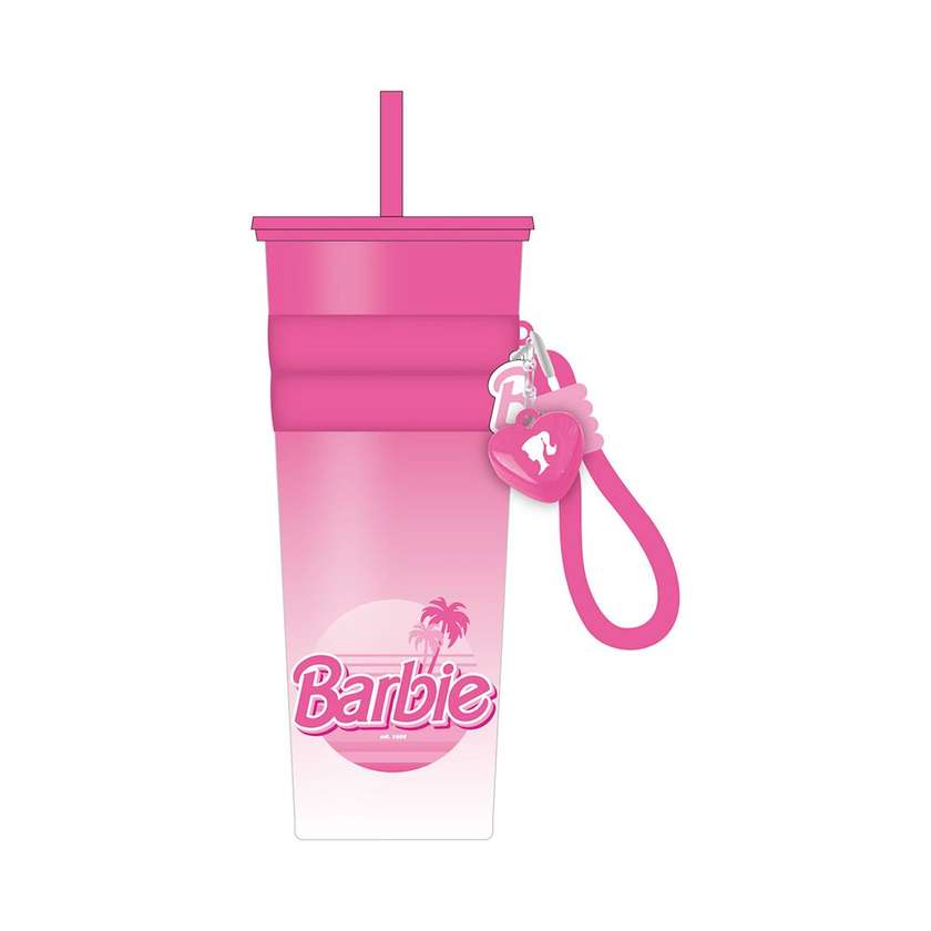 ჭიქა საწრუპით/Barbie Collection Stainless Steel Tumber with Pendant and Straw 800mL(A)