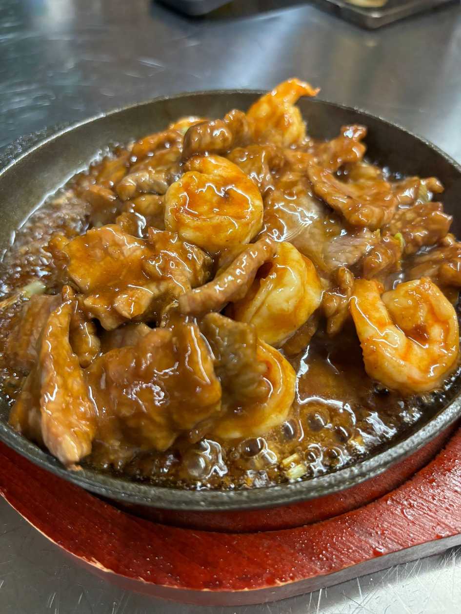 Beef with Prawns