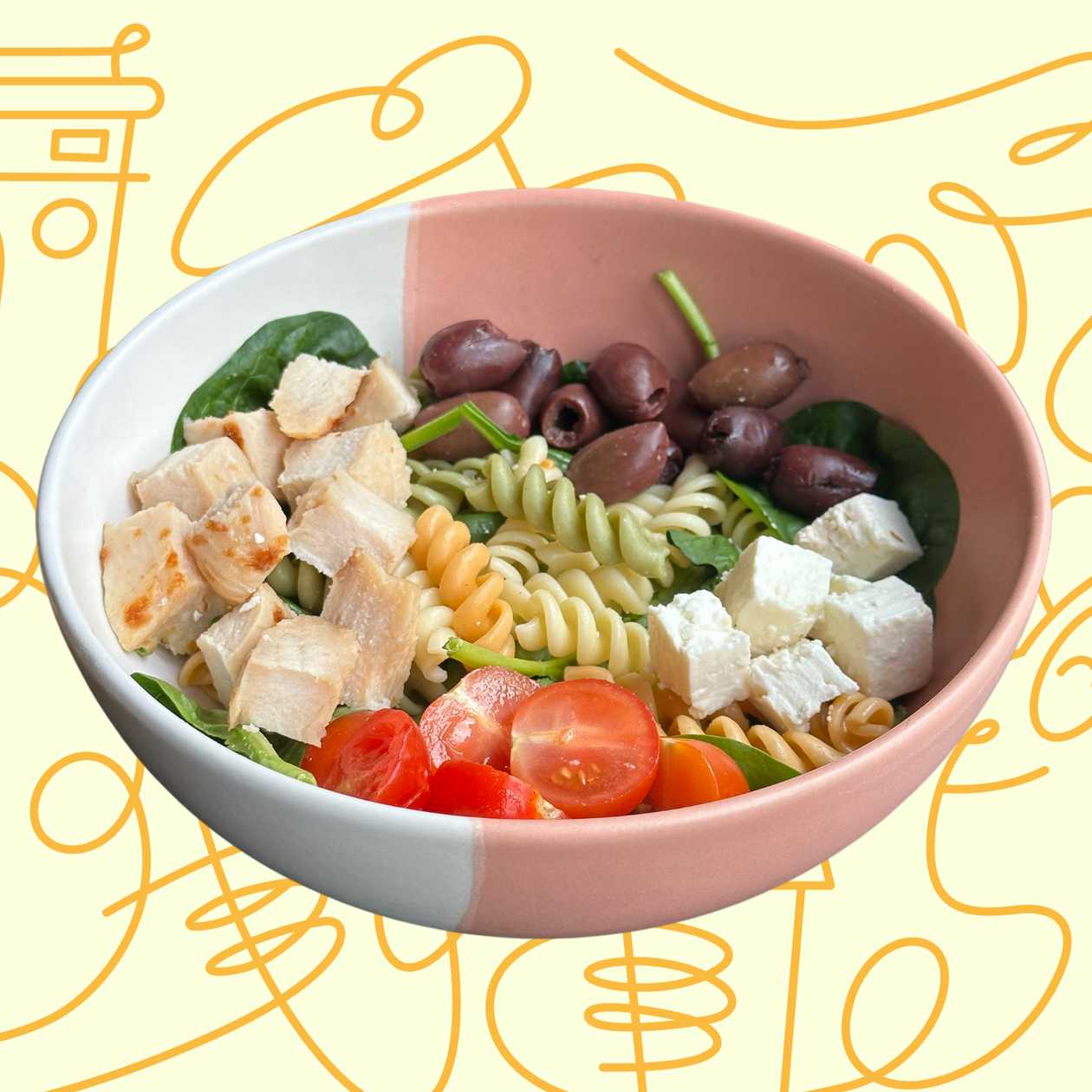 Mediterranean salad with feta and pasta 240g