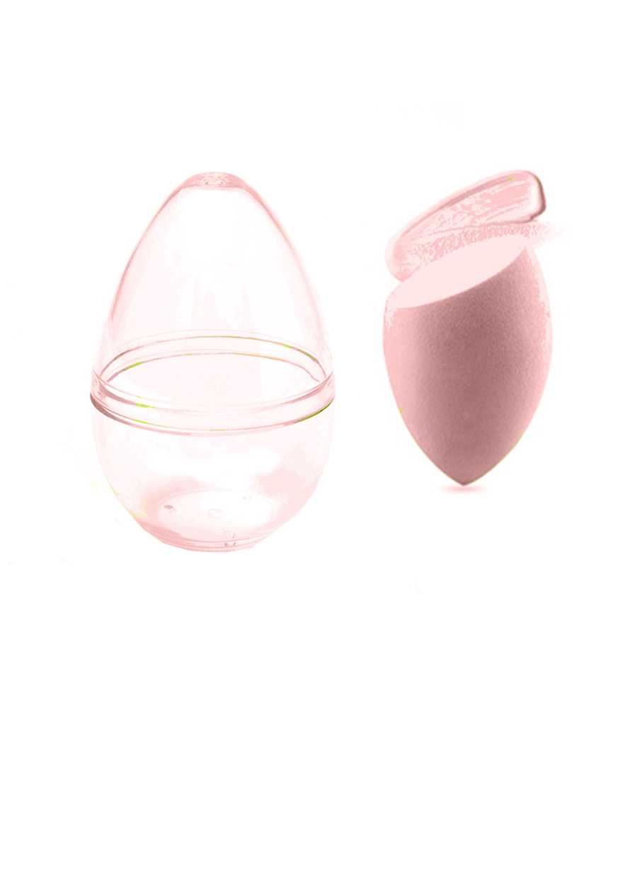 მაკიაჟის ღრუბელი/Slanted Makeup Sponge with Transparent Travel Case (Sakura)