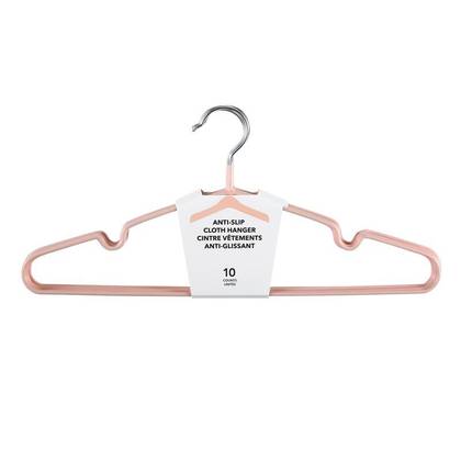 საკიდი (10 ცალი)/Simple Anti-slip Cloth Hanger 10 Counts (pink)